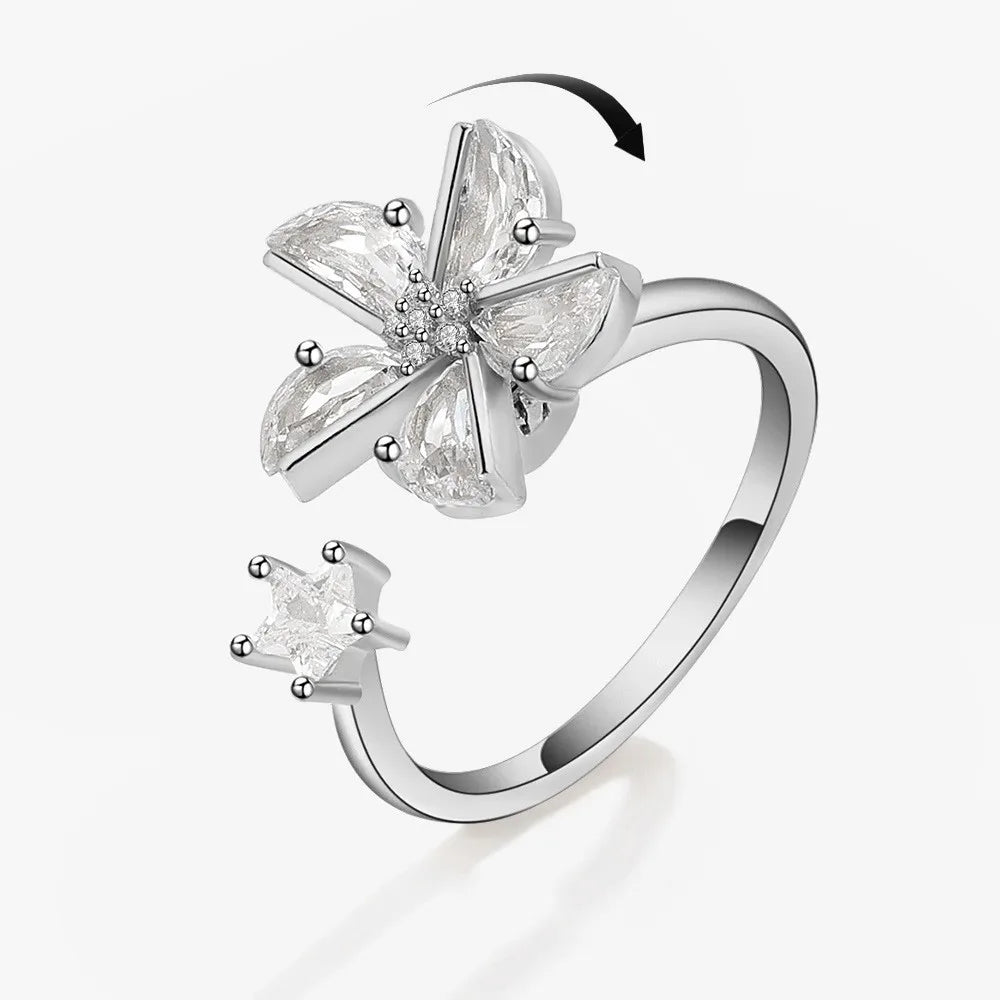 2025 New Rotating Anxiety Knuckle Ring For Women Adjustable And Stackable Open Couple Rings Party Jewelry Gifts Anillo