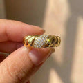 925er Sterlingsilber Mode Damenringe Luxus Gepflastert Kristall Zirkonia Hip Hop Mädchen Fingerringe Vielseitiger Edelschmuck