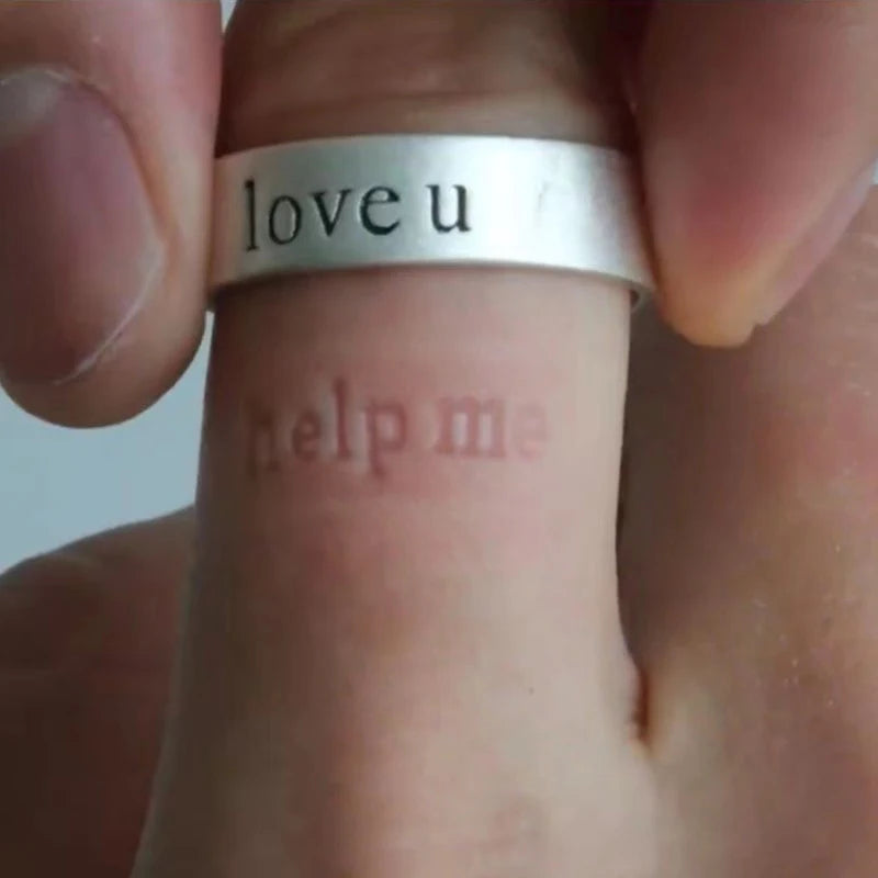 1PC Unique Design Sense Letter Handprint Ring For Men Women Versatile Fashion Couple Ring Personalized Simple Ring Jewelry Gifts