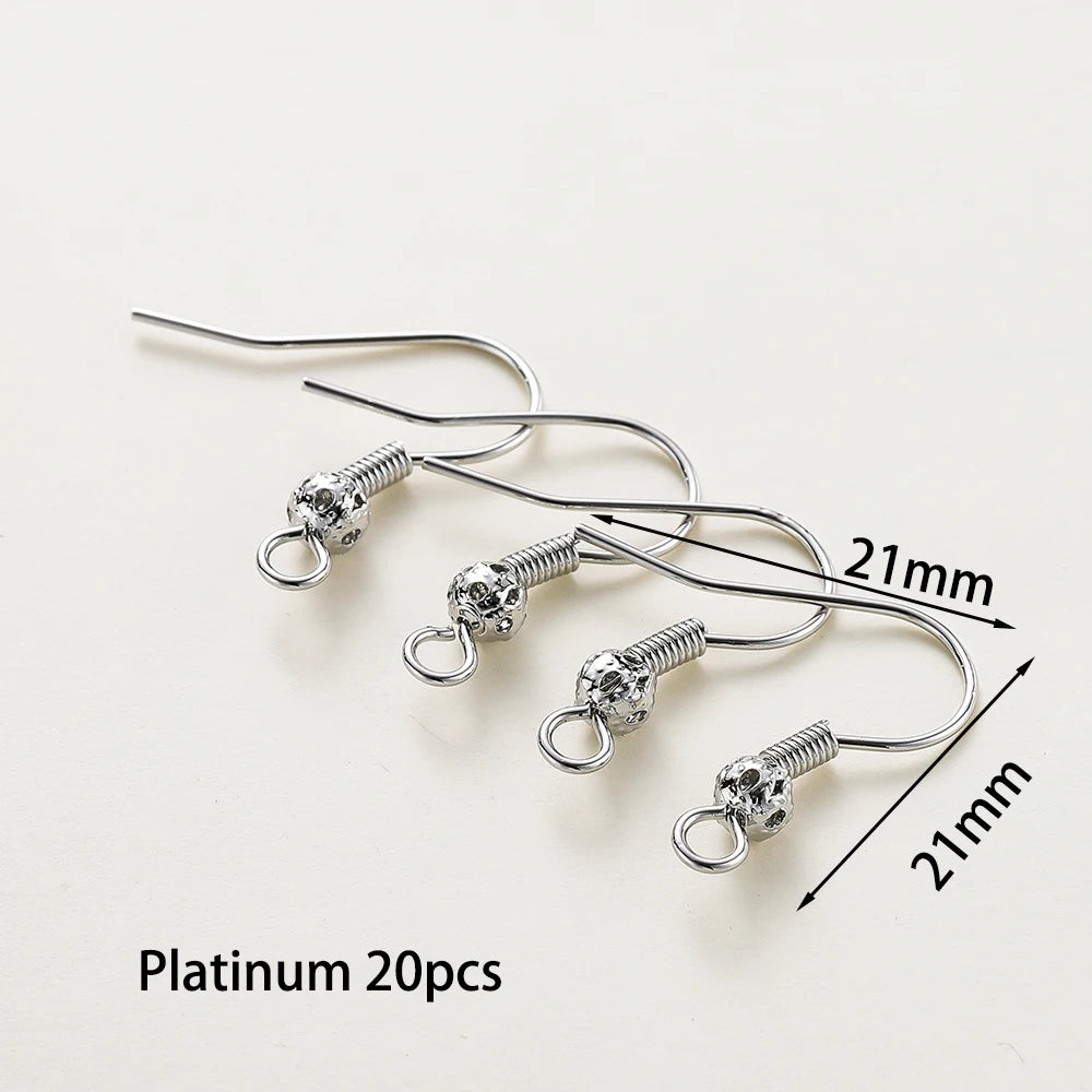 20 unidades/lote 6 estilos 14K 18K Alambres chapados en oro para pendientes con gancho para la oreja Suministros de cierres para pendientes para la fabricación de joyas DIY