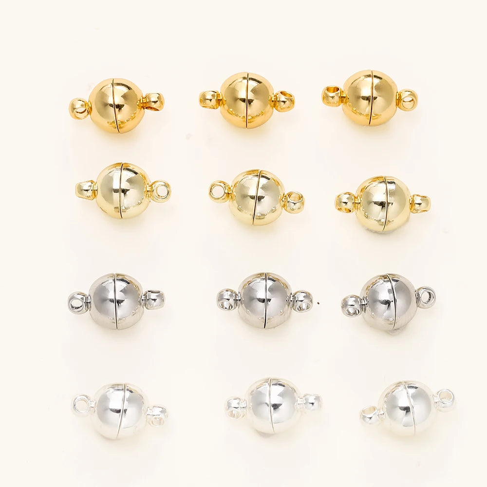 4/6 Stück/Packung 8*14MM 14K/18K Vergoldetes Messing Magnetverschluss Perlen für handgemachten DIY Schmuckzubehör