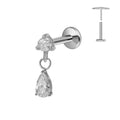G23 Titan Mond Stern Anhänger Labret Piercing Push-In Spitzkegel Ohrring Stecker Anhänger Gewindeloser Knorpel Piercing Körperschmuck