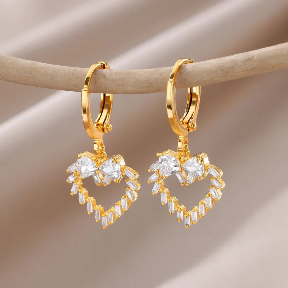 Pendientes colgantes de perlas de imitación Fashion Circle para mujer, de color dorado, de acero inoxidable, redondos, geométricos, de aro, joyas para boda