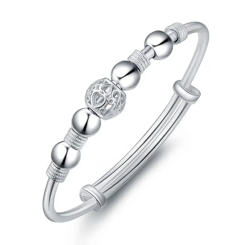 Trendige 925 Sterling Silber Armreifen Armband Anhänger Süße Offen für Frauen Mode Schmuck Verstellbare Größe Manschette Hochzeit Party