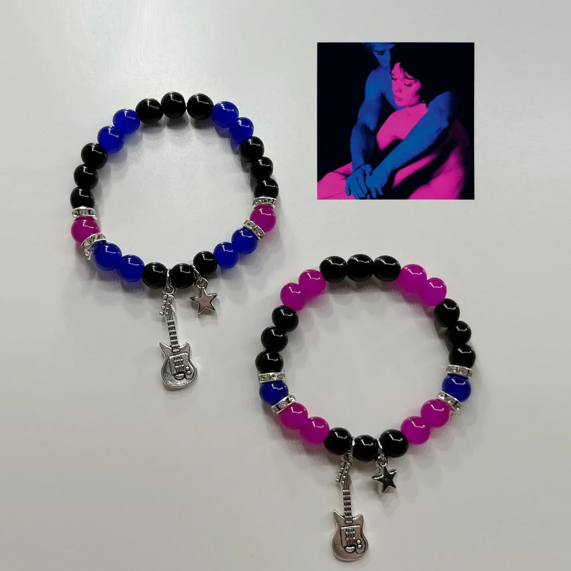 2tlg./Set Mode Paar Perlen Armband TV Girl Partnerarmbänder Who Really Cares Album Inspirierte Armbänder Freunde Schmuck Geschenk