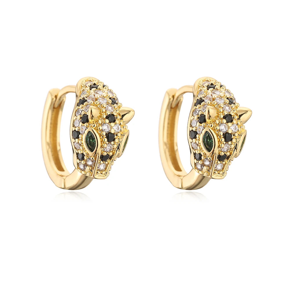 NEWBUY Mode Goldfarbe Tier Ohrhänger für Frauen Einzigartiges Design Leopard Ohrring Statement Damen Party Schmuck