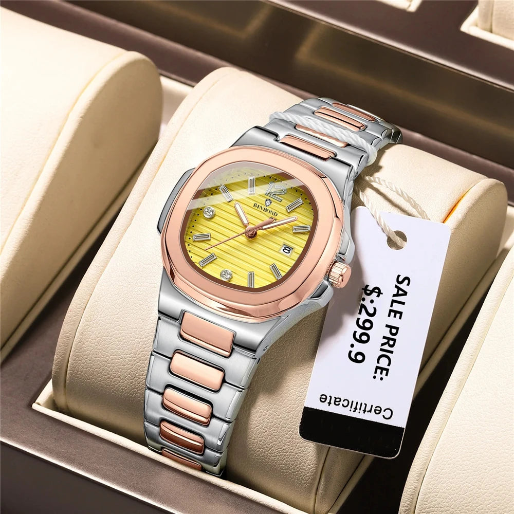 Relojes de pulsera de cuarzo digitales de moda nuevos de 31 mm Relojes de mujer de lujo pequeños Reloj de diamante dorado para mujer Reloj de mujer Reloj Muje
