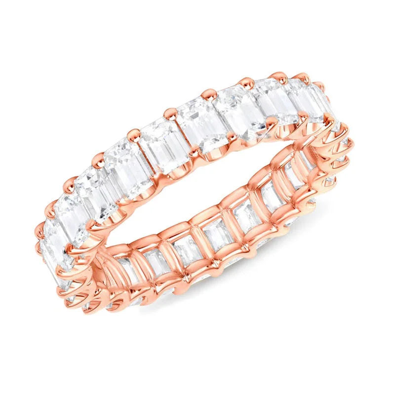 925 Sterling Silber Wunderschöne Verlobungsringe Liebe Hochzeitsschmuck Voll gepflastert Quadratischer Kristall Zirkon Eleganter Damen Verlobungsring