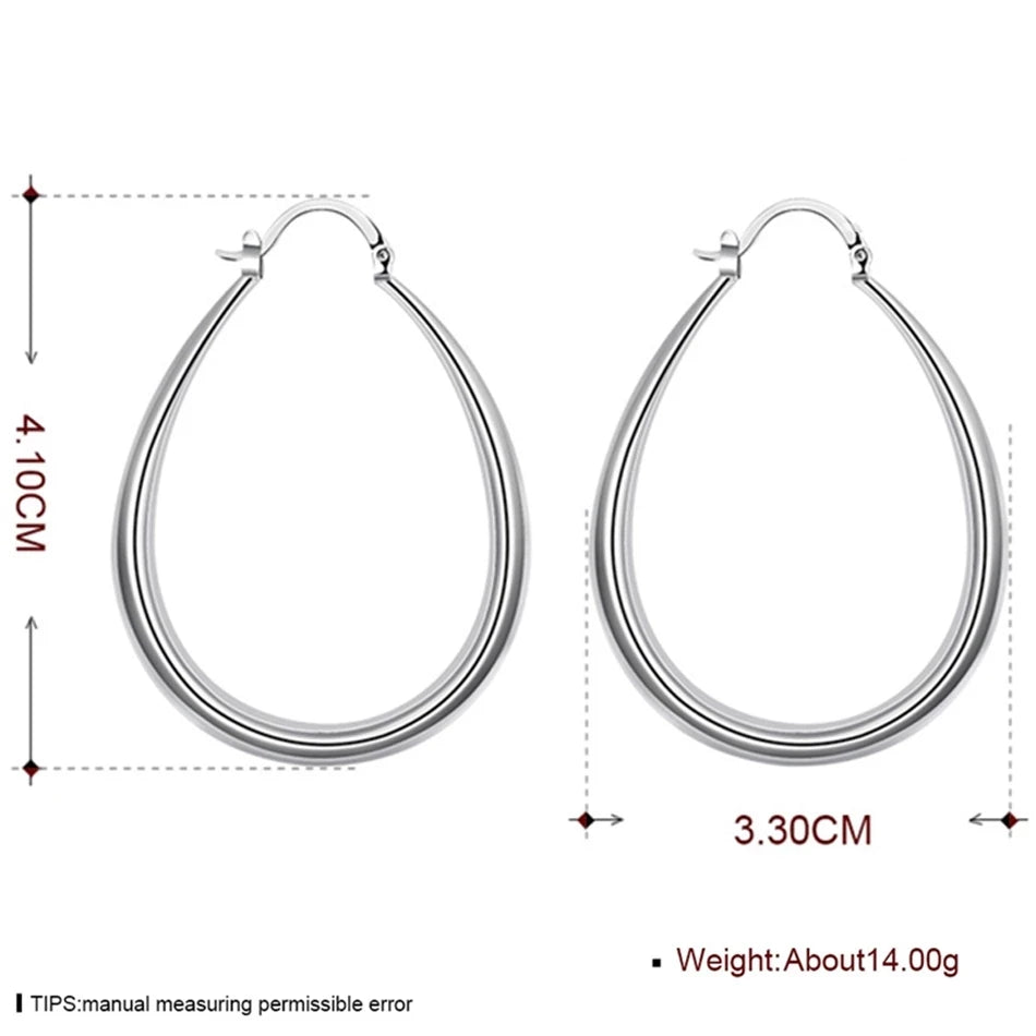 925er Sterling Silber U-förmige kleine Creolen für Damen, Vintage Luxus Schmuck Accessoires, Schmuck aus 925er Silber