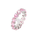 925er Silber Damenschmuck Ring Größe 6 7 8 9 Pinker Herz Zirkonia Stein Rot Schwarz Ringe DIY Geburtstagsgeschenk Party