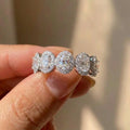 925 Sterling Silber schicke Damenringe Luxus gepflasterte ovale Zirkonia süße Frauen Finger Accessoires für Party Mode Schmuck