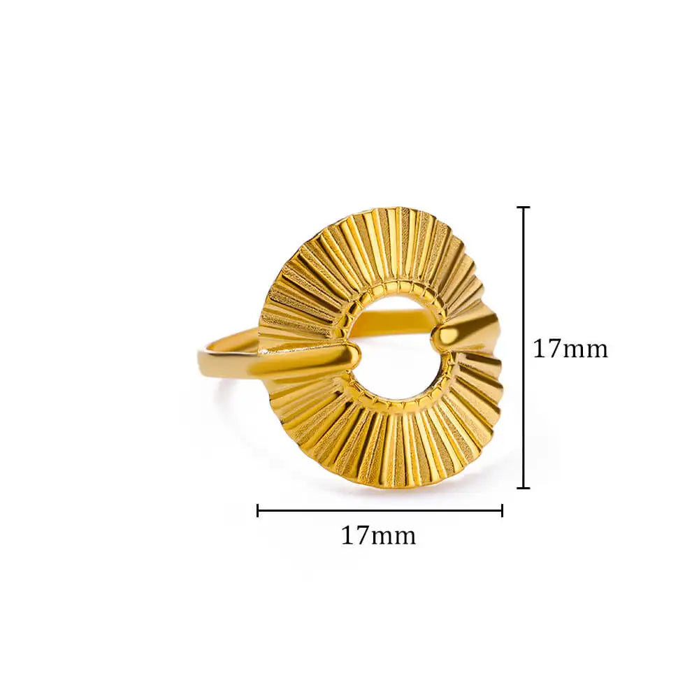 Unregelmäßige geometrische glänzende Edelstahl-Offene Ringe für Frauen Minimalistischer Goldfarbener Verstellbarer Ehering Damenschmuck