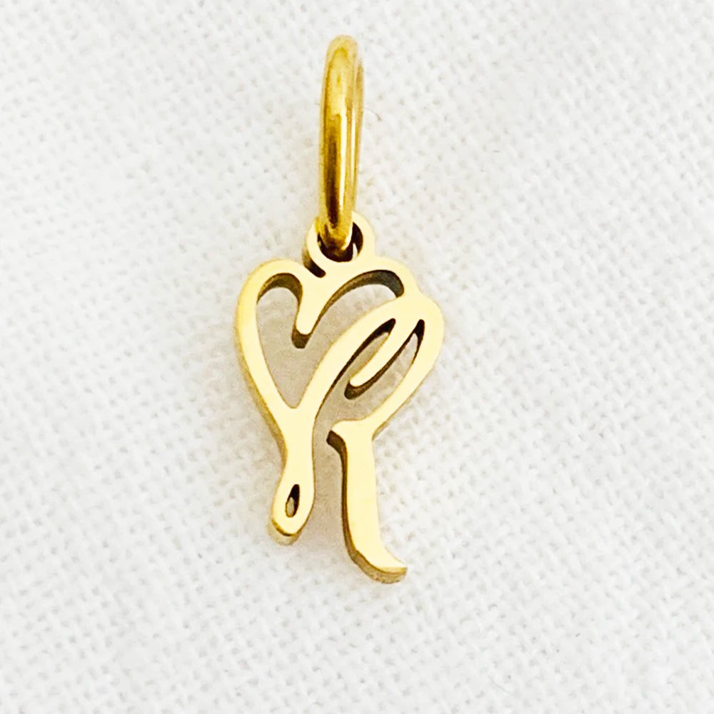 SUNIBI Heart Art Initial Alphabet Pendant DIY Name Customized Birthday Gift Stainless Steel Women Fashion Jewelry A-Z Wholesale