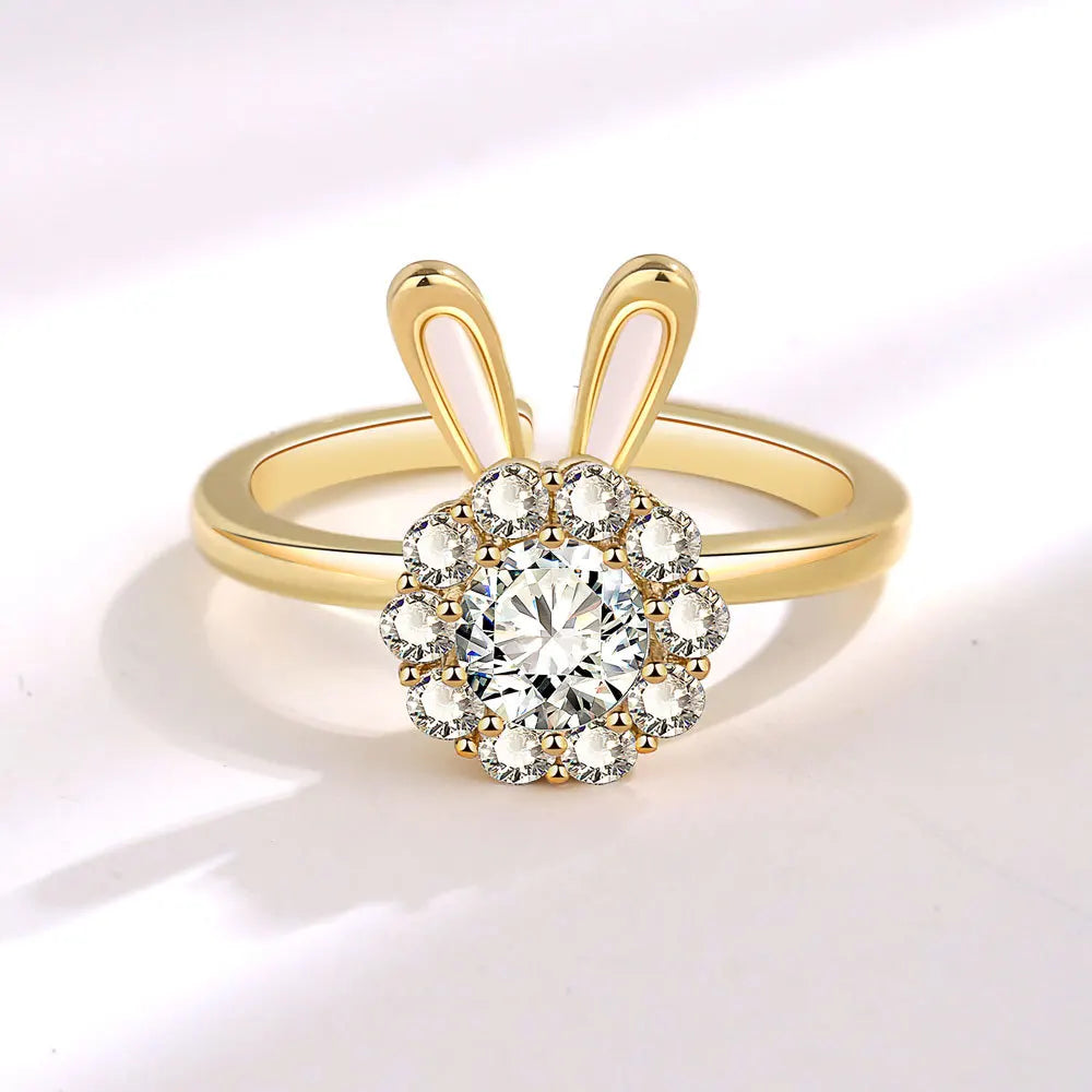 Rotating Anxiety Knuckle Ring For Women Spinner Fidgets Cute Animal Butterfly Flower Anti Stress Ring Party Jewelry Gifts Anillo