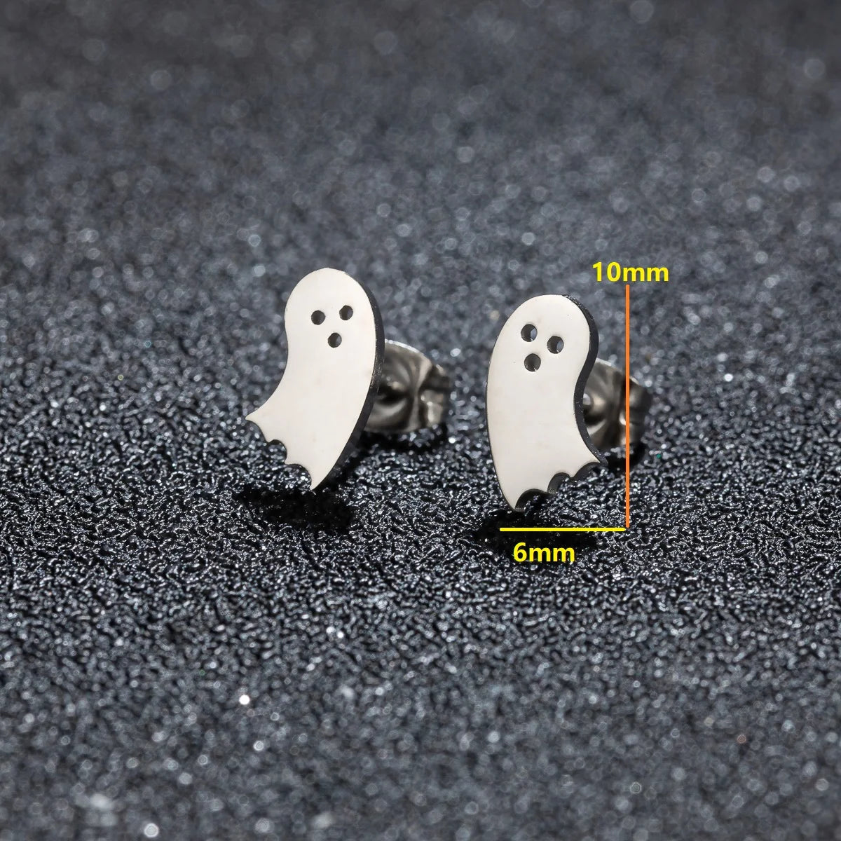 Horror Halloween Bat Spider Trendy Earrings Women 2024 Black Color Stainless Steel Ear Piercing Skull Punk Jewelry Party Gifts
