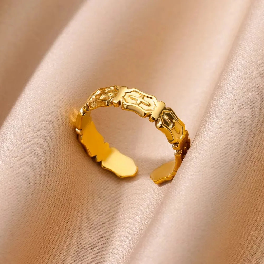 Edelstahl Kreuzringe für Frauen Vintage Gold Farbe Öffnung Kreuz Fingerring Party Hochzeit Schmuck Geschenk anillos mujer