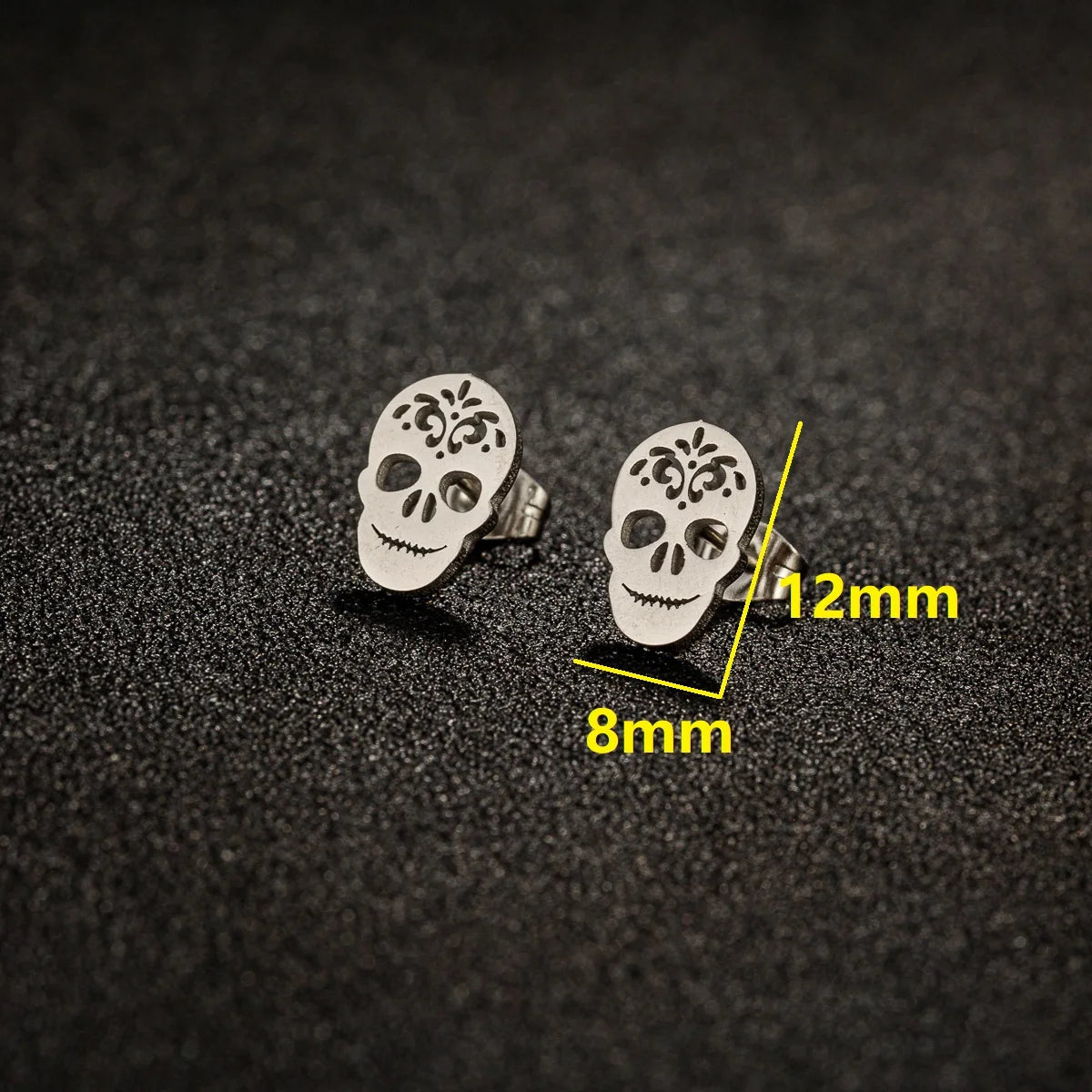 Horror Halloween Bat Spider Trendy Earrings Women 2024 Black Color Stainless Steel Ear Piercing Skull Punk Jewelry Party Gifts