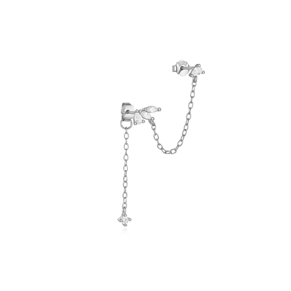 CANNER 1PC Vier-Punkt-Stern Mond Quaste Lotus Knorpel Spirale Piercing 925 Sterlingsilber Ohrstecker Für Frauen Ins Ohrring