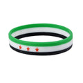 Syrien Flagge Silikonarmbänder für Männer und Frauen Personalisierte Armbänder Sport-Armband Armreif Leichtes Band für Freizeit