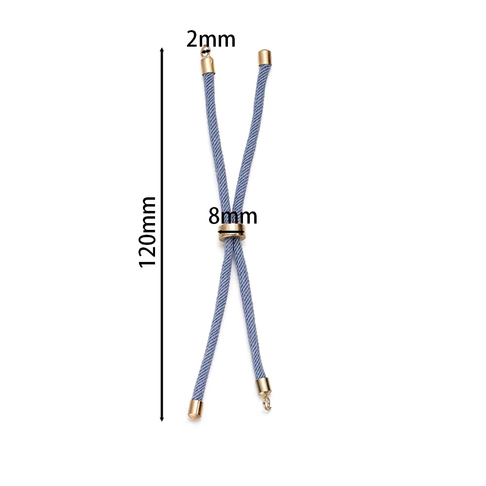 1 Stück Verstellbare Nylon Geflochtene Kordeln Schieber Freundschaftsarmbänder mit Messingkordelende für Schmuckherstellung DIY Zubehör