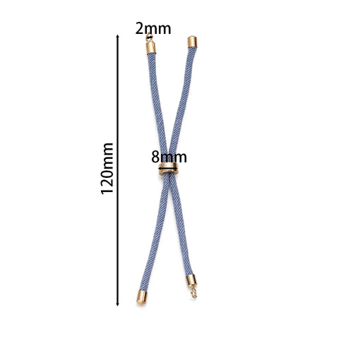 1 Stück Verstellbare Nylon Geflochtene Kordeln Schieber Freundschaftsarmbänder mit Messingkordelende für Schmuckherstellung DIY Zubehör
