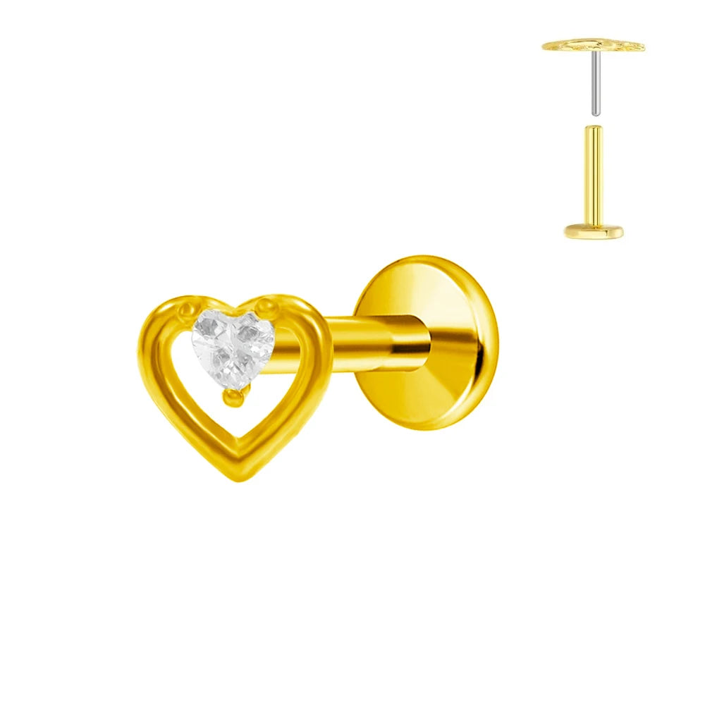 ASTM F136 G23 Titan Blumen Piercing Push-In Zweig Ohrring Stecker Anhänger Gewindefreies Labret Piercing Knorpel Körperschmuck
