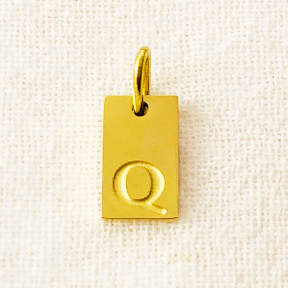 SUNIBI Dije de dije del alfabeto para collares, joyería de acero inoxidable, accesorios de letras grabadas DIY, joyería de moda para mujer
