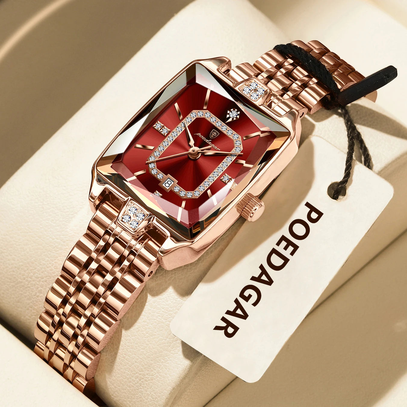 POEDAGAR Marca de Lujo Reloj de Pulsera para Mujer Impermeable Acero Inoxidable Fecha Reloj de Mujer Informal Moda Cuarzo Relojes de Mujer Reloj