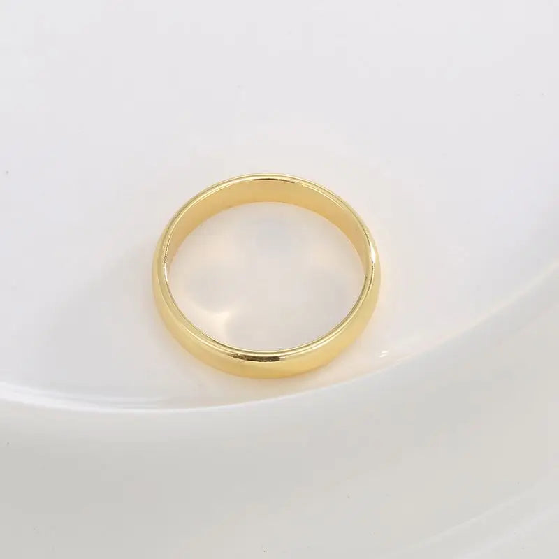 Ring aus 925er Sterlingsilber, goldfarben, modisch, klassisch, schlicht, für Damen, als Paar-, Ehering, Verlobungsring, Party-Schmuckgeschenk