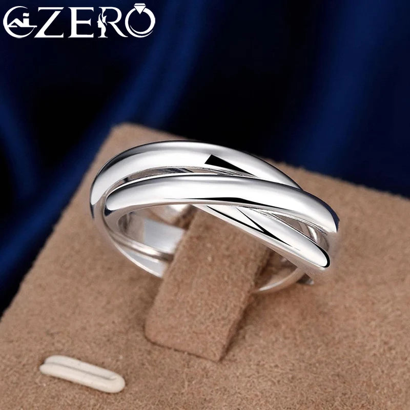 Anillos de mujer de plata de ley 925 con tres redondos, joyería fina, productos de tendencia al por mayor con joyas ALIZERO