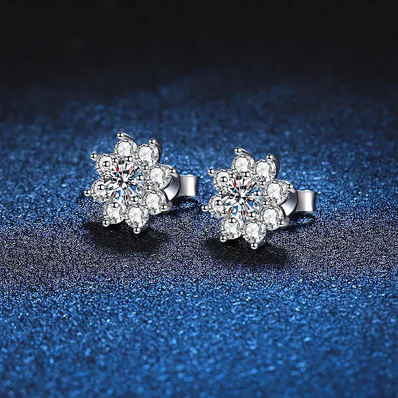 NeeTim 0.5ct Moissanit Ohrstecker für Damen 925 Sterling Silber mit Weißgold überzogenen Diamant Ohrsteckern Hochzeitsschmuck