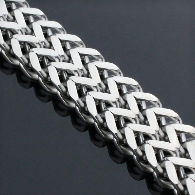 Edelstahlarmband geflochtene Doppelreihe vorn hinten Fischschuppen-Legierung Magnetschnalle Armband mit Kiel-Schmuck neues Modell