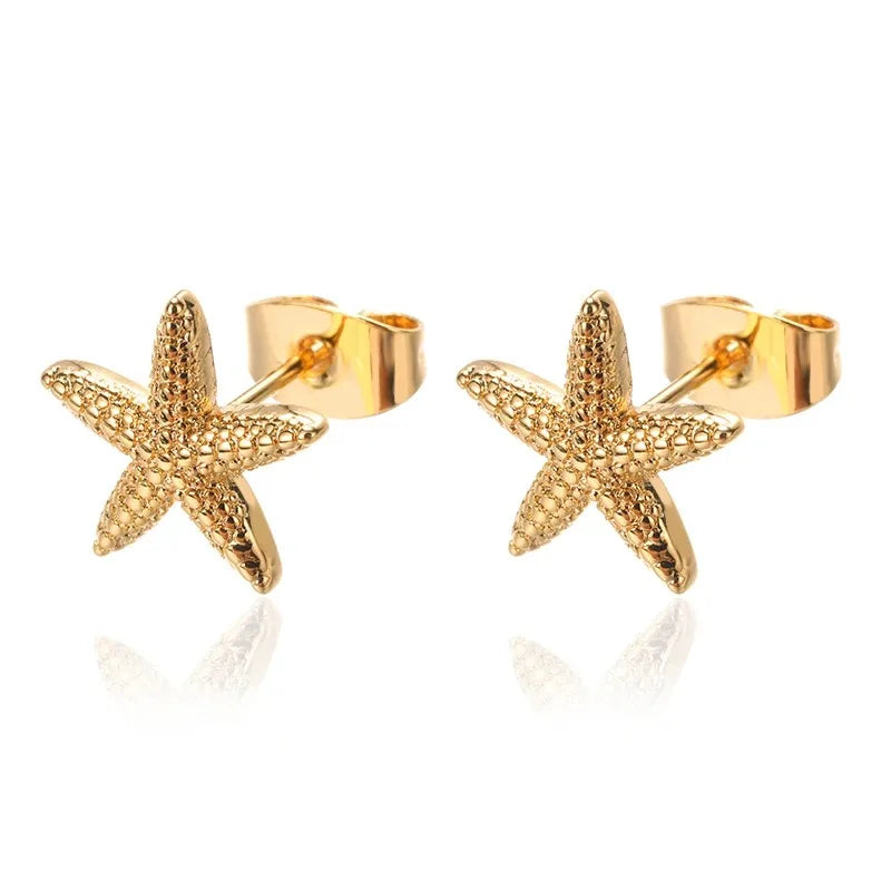 Wassertropfen Zirkon Sterne Ohrstecker für Frauen Edelstahl Gold Farbe Statement Ohrringe 2023 Damen Weihnachts Schmuck Geschenk
