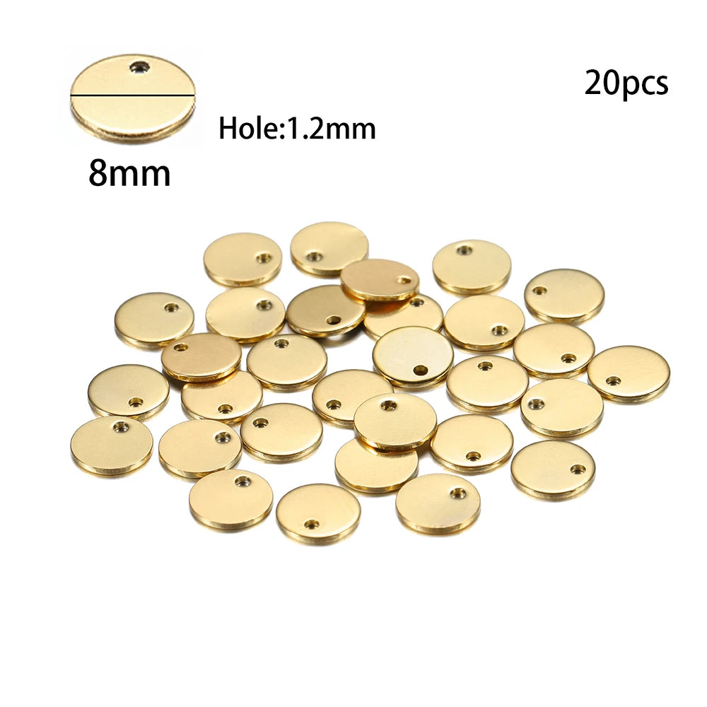 10-50 Piezas de Acero Inoxidable Dorado, Placas de Identificación Personalizadas, Óvalos en Forma de Corazón, Dijes, Colgantes para Suministros de Fabricación de Joyería DIY