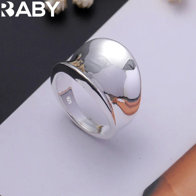Heiße klassische Charms 925 Sterling Silber breite Ringe für Männer Frauen Größe 7 8 9 10 Mode Party edler Schmuck Weihnachtsgeschenke