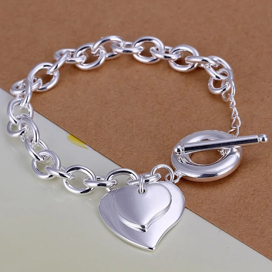 20,32 cm 18K Goldarmband 5MM seitliches Kettenarmband für Frauen Männer Mode Hochzeit Verlobung 925 Sterlingsilber Schmuck Geschenke