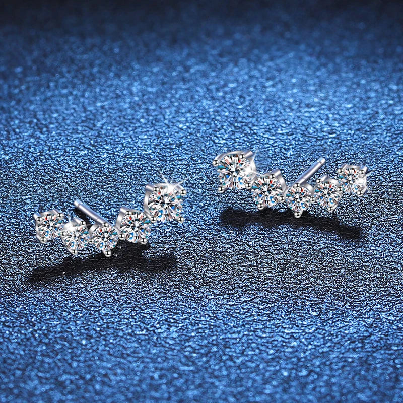 NeeTim Pendientes de Moissanita de 1,16 qt para Mujer, Pendientes de Tuerca con Gema de Moissanita y Diamante de Laboratorio de Plata de Ley 925, Joyería Fina