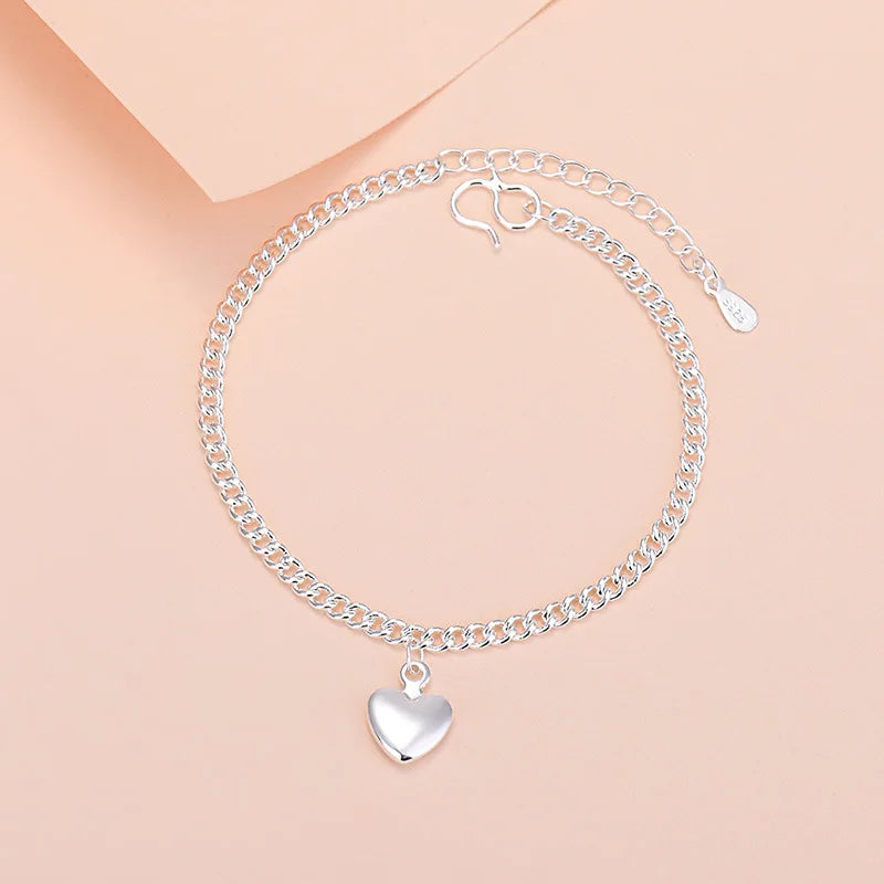 925 Sterling Silber Glücksperlen-Charm-Armbänder für Damen, Paar-Ketten, runde Armreifen, Luxus-Schmuckzubehör, Großhandel