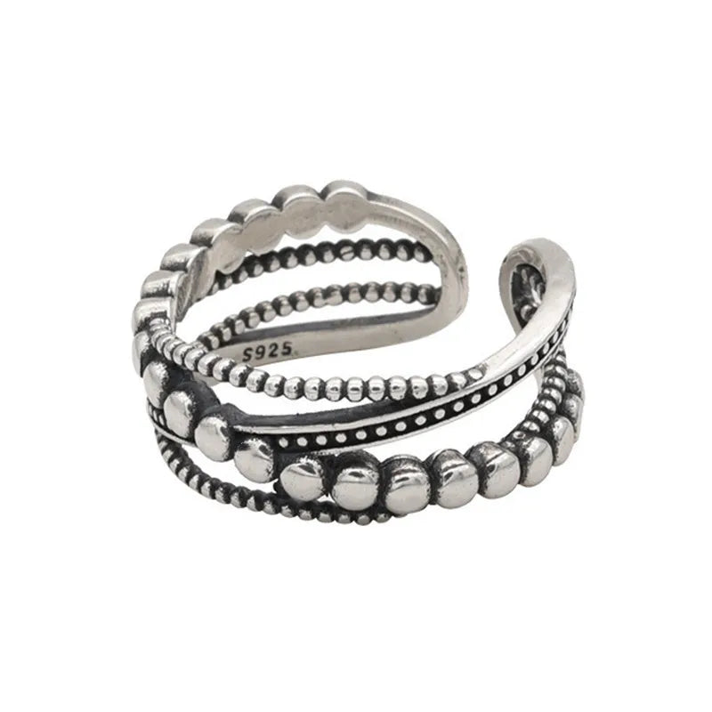 925 Sterlingsilber überlappende Kugelringe für Mädchen Mode Hochzeitsschmuck für Damen Accessoires