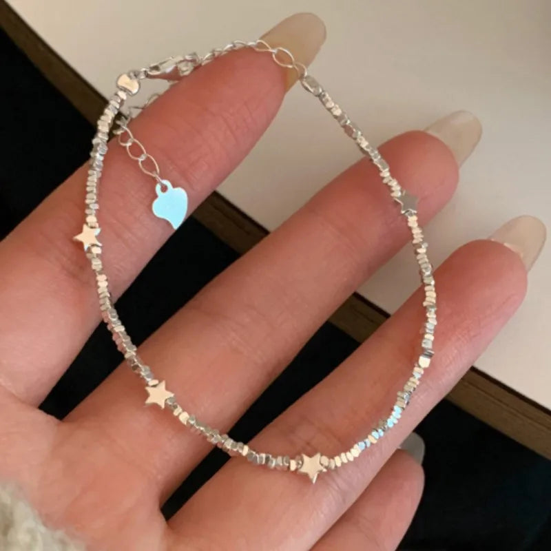925er Sterlingsilber Sternperlen Armband für Frauen Fragmentiertes Silber Süß Romantisch Vielseitig Trend Schmuck Geschenke Dropshipping