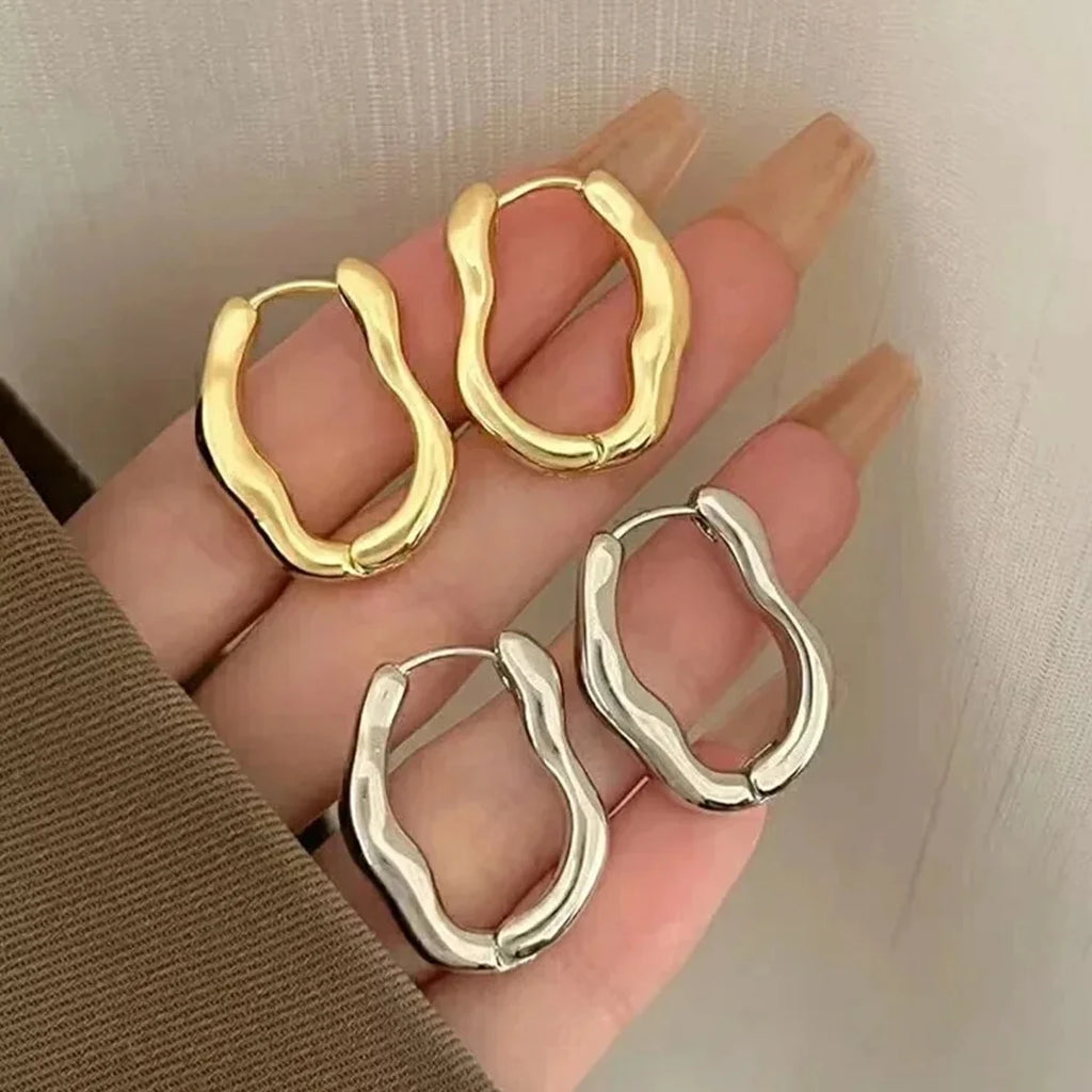 Pendientes geométricos irregulares para mujer, diseño nuevo, moderno y personalizado, pendientes famosos de Internet con un temperamento sencillo