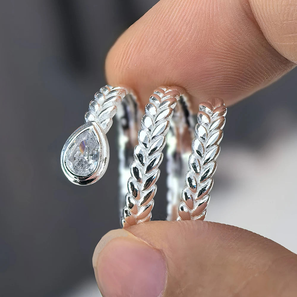 Anillo Nudo Cadena Plata de Ley 925 para Mujer, Anillo Ancho de Diseño Geométrico Rock Punk, Regalo de Joyería, Venta al por Mayor y Dropshipping
