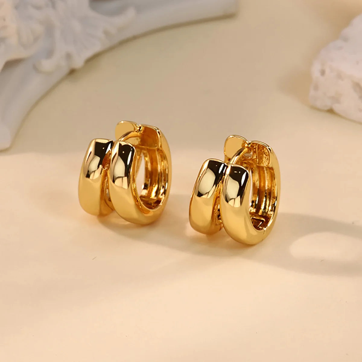 Creolen aus Zirkonia für Damen, Luxuriöse Kristall-Zirkon-Ohrringe in Goldfarben, aus Edelstahl, Schmuck, Hochzeitsfeier-Geschenk
