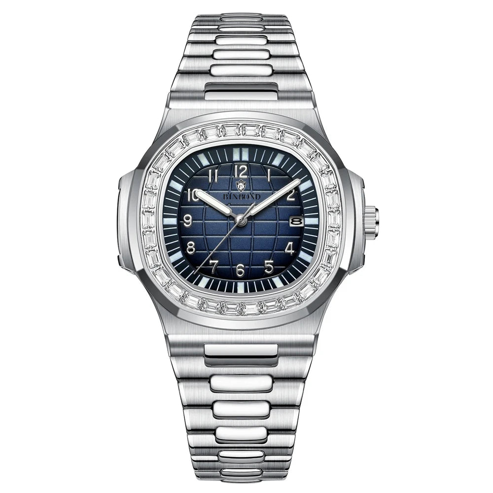 Reloj de Lujo Digital con Nuevos Diamantes para Hombre Moda Relojes de Pulsera de Cuarzo Relojes Automáticos para Hombre Regalos para Hombre Reloj Todo Por 1 Real