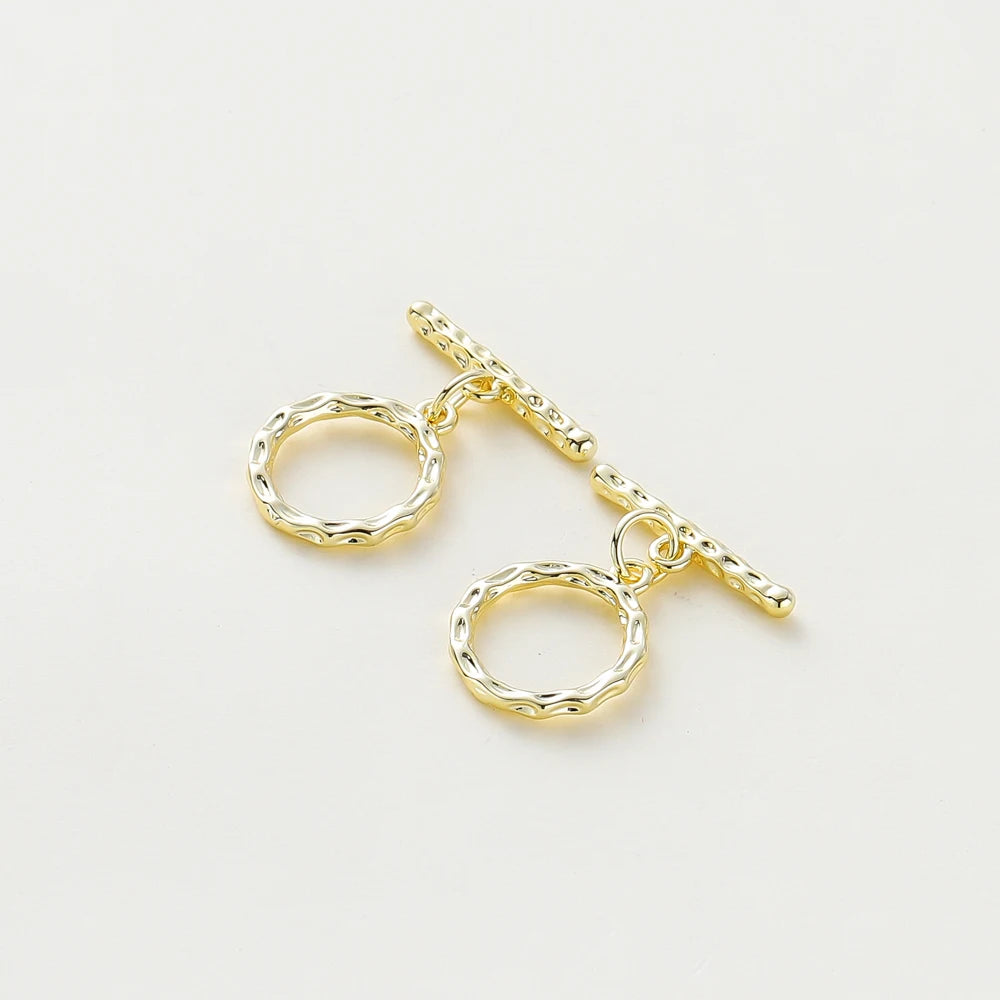 4 Sets 14K/18K Vergoldetes Messing O-Knebelverschluss-Verbinder für DIY Armband Halskette Schmuckherstellung Zubehör