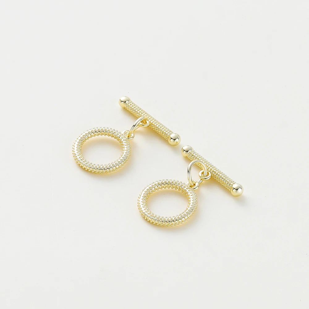 4 Sets 14K/18K Vergoldetes Messing O-Knebelverschluss-Verbinder für DIY Armband Halskette Schmuckherstellung Zubehör