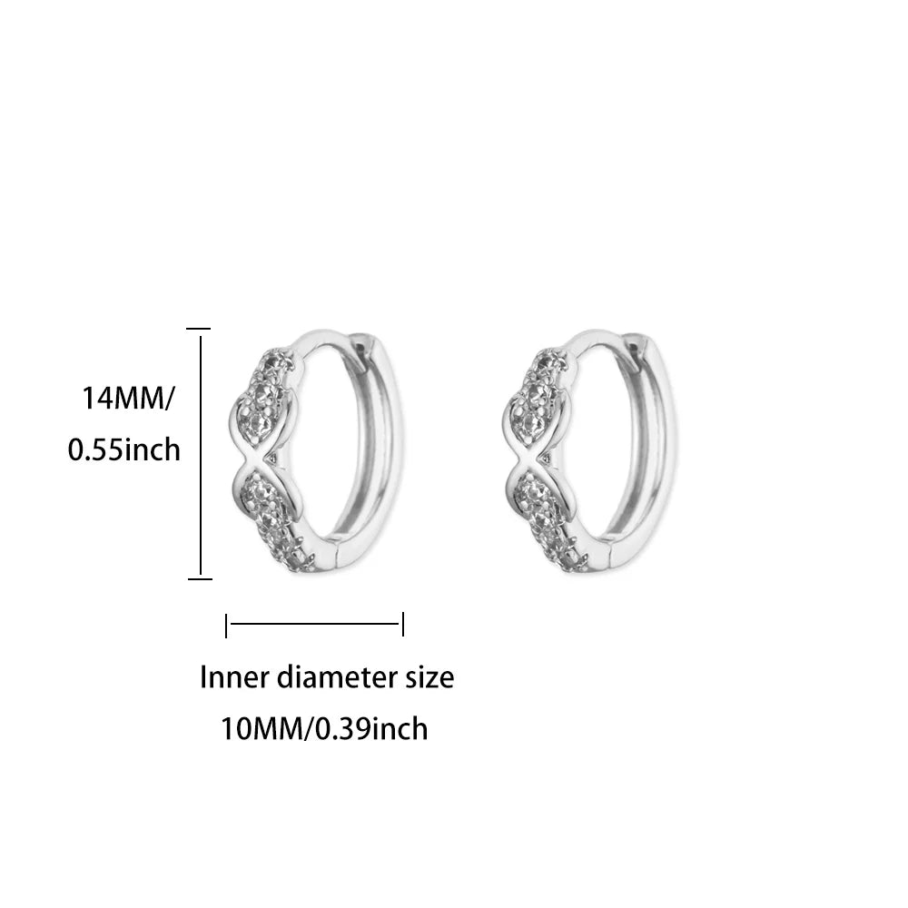 Niedliche geometrische Creolen für Damen, Edelstahl, goldfarben, Kreuz-Unendlichkeits-Ohrringe, Trend 2025, Piercing-Hochzeitsschmuck