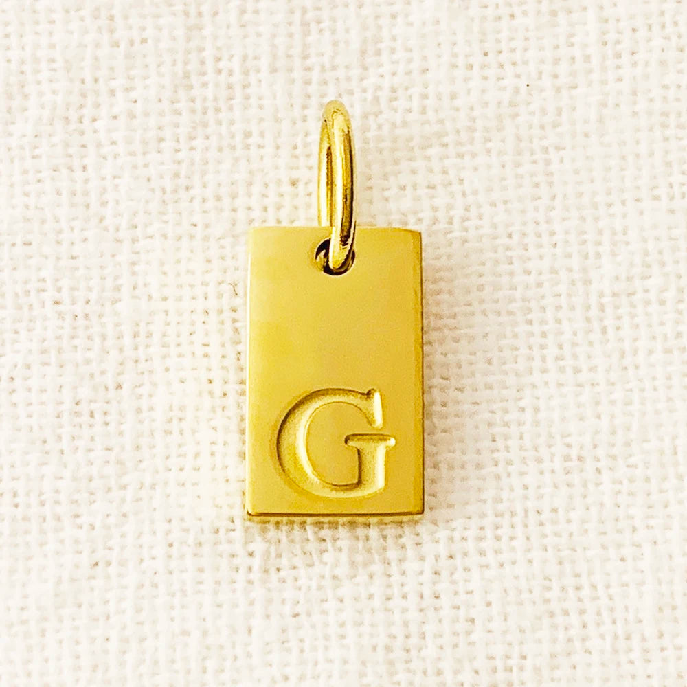 SUNIBI Dije de dije del alfabeto para collares, joyería de acero inoxidable, accesorios de letras grabadas DIY, joyería de moda para mujer