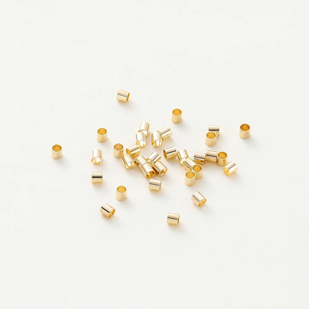 100 Stück/Los 1,5/2/2,5 mm 14K/18K Vergoldete Messing-Positionierungsperlen für DIY Armband Halskette Schmuckherstellungszubehör
