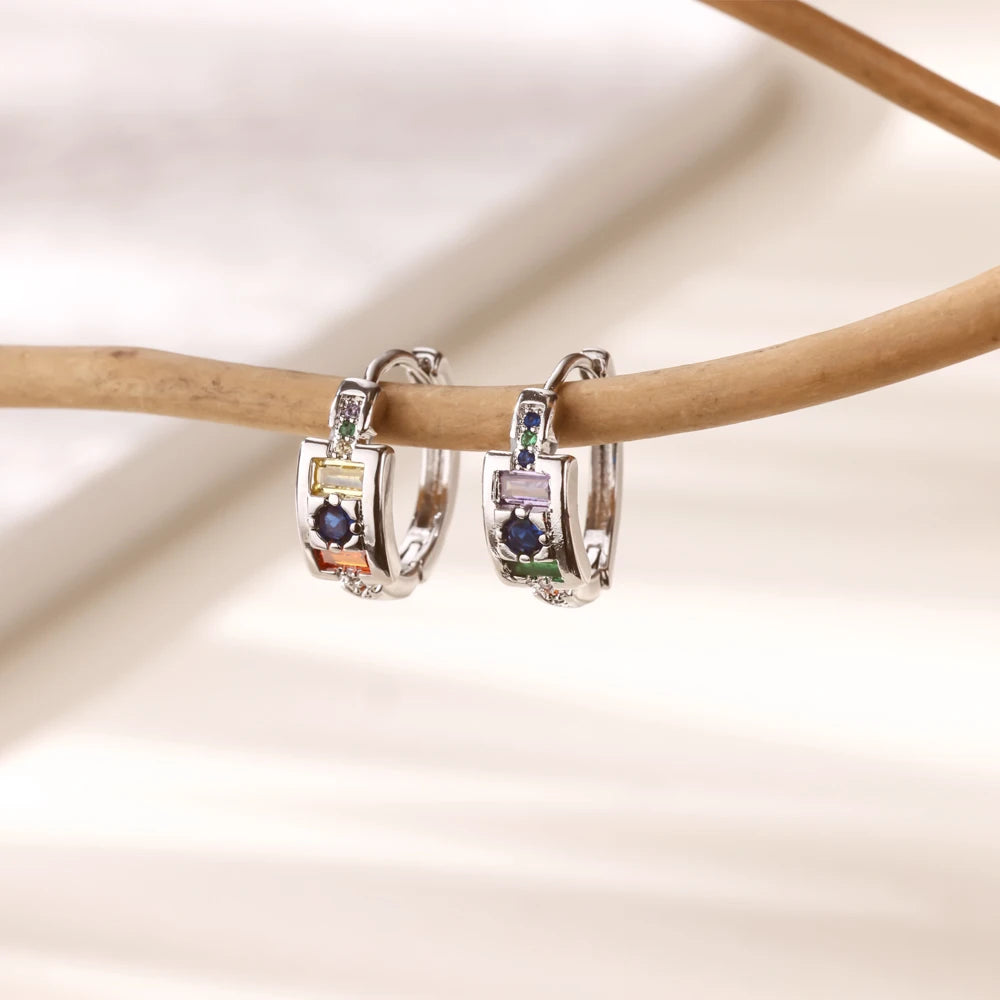 Runde glänzende Zirkonia-Ohrringe für Damen Edelstahl Goldfarben Piercing Ohrringe 2025 Neuer Modeschmuck Muttertagsgeschenk